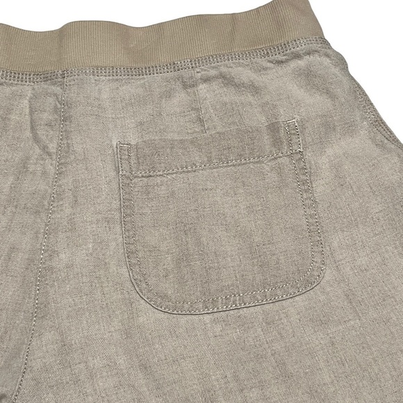 J. Jill 100% Linen Khaki Stretch Waist Shorts Size Small - Picture 5 of 11